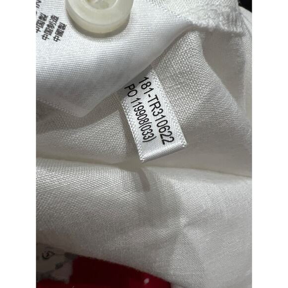 Tommy Bahama Linen Shirt Mens XL White Button Up Long Sleeve Pocket Vacation - Picture 9 of 9